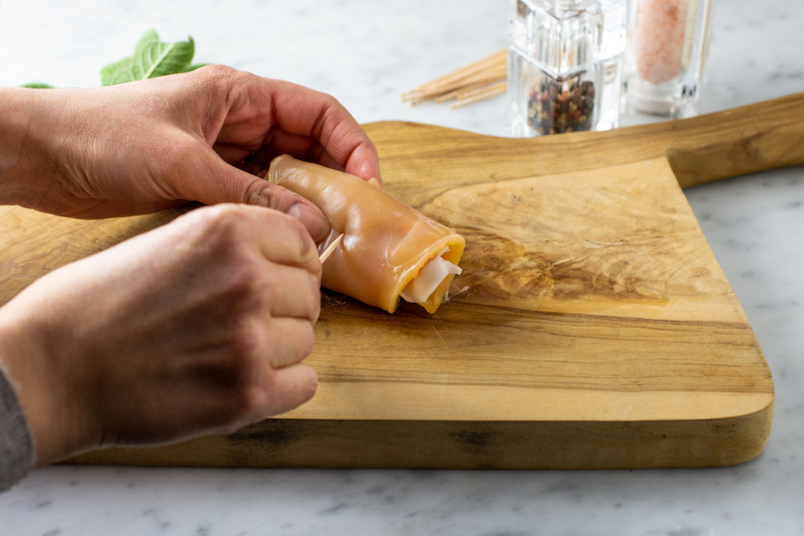 involtini ripieni di pollo prosciutto e salvia