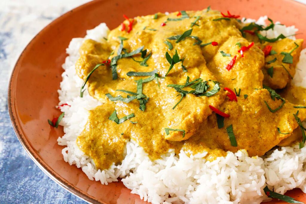 pollo al curry con riso basmati