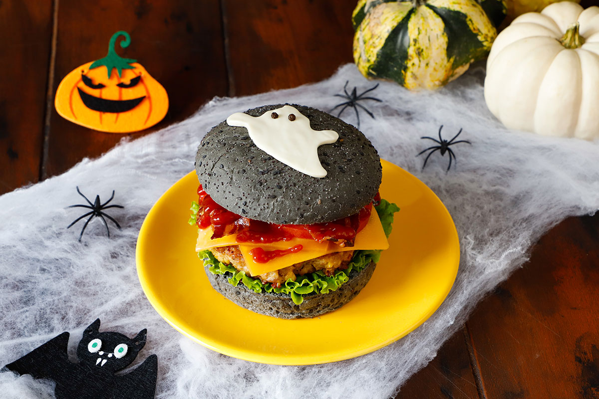 Hamburger di pollo di Halloween